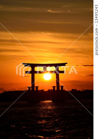 Evening at Hamana Lake Bentenjima 13495243