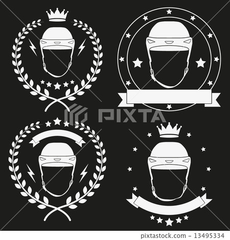 Set of Vintage Ice Hockey Club Badge and Label 13495334