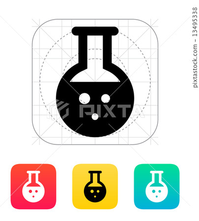 Florence flask with bubbles icon. Vector illustration. Florence flask with bubbles icon. Vector illustration. 13495338