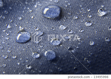 Blue waterproof membrane textile background with drops Blue waterproof membrane textile background with drops 13495998