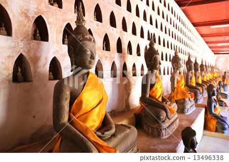 Buddha Image at Wat Si Saket in Vientiane, Laos. 13496338