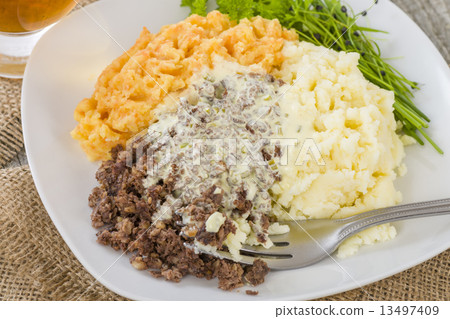 Haggis, Neeps & Tatties - Traditional Scottish meal. Haggis, Neeps & Tatties - Traditional Scottish meal. 13497409