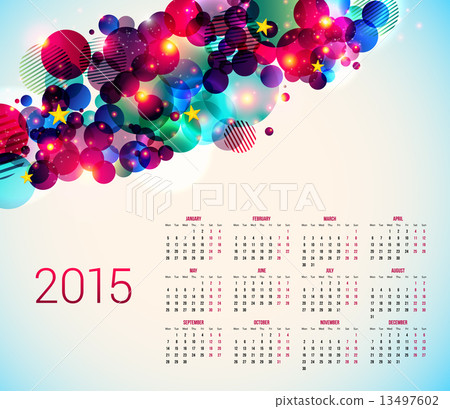 2015 year calender. Abstract background with geometric shapes. V 2015 year calender. Abstract background with geometric shapes. V 13497602