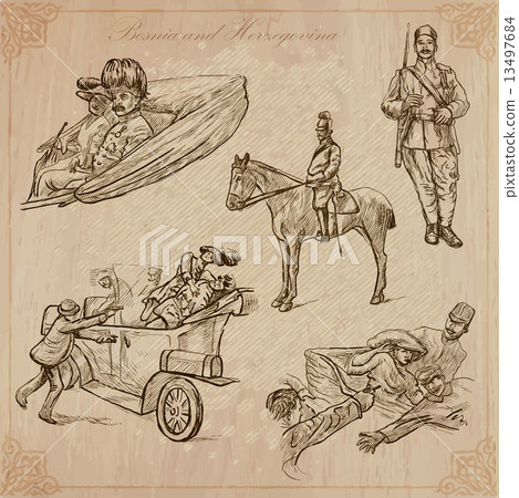 Bosnia and Herzegovina. Hand drawn vector pack. 13497684