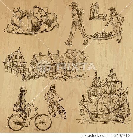 Traveling Holland - An hand drawn vector pack 13497710
