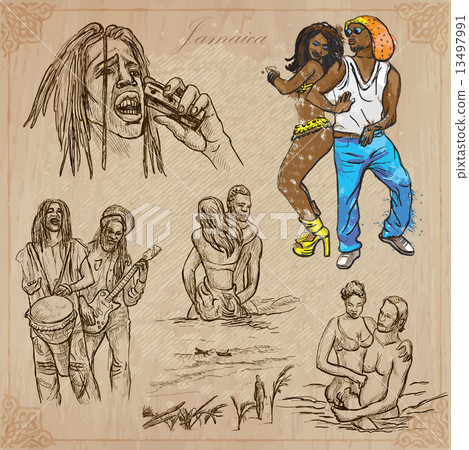 Jamaica Travel - An hand drawn vector pack 13497991