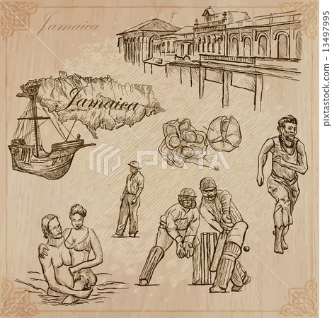 Jamaica Travel - An hand drawn vector pack Jamaica Travel - An hand drawn vector pack 13497995