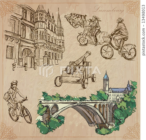 Luxembourg Travel - Hand drawn vector pack 13498013