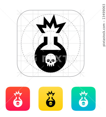 Florence flask with dangerous substance icon. Vector illustration. Florence flask with dangerous substance icon. Vector illustration. 13499063