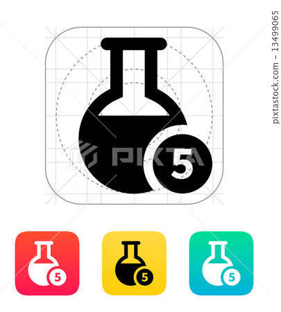 Florence flask with number icon. Vector illustration. 13499065