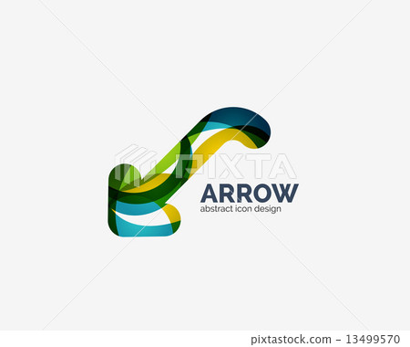 Clean moden wave design arrow logo 13499570