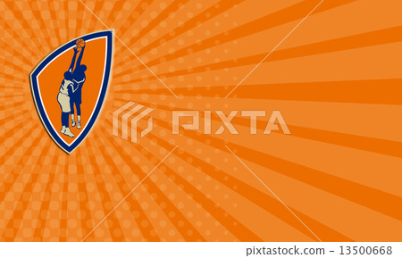 Business card Basketball Player Dunk Block Ball Shield Retro Business card Basketball Player Dunk Block Ball Shield Retro 13500668