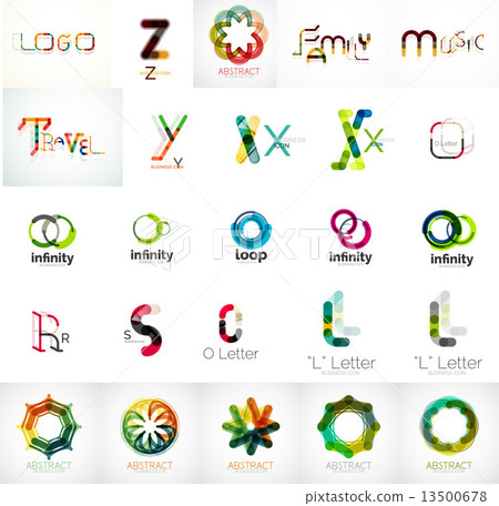 Logo collection, geometric business icon set 13500678