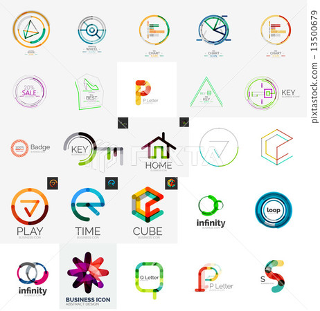Logo collection, geometric business icon set Logo collection, geometric business icon set 13500679