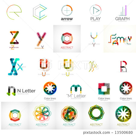 Logo collection, geometric business icon set 13500680