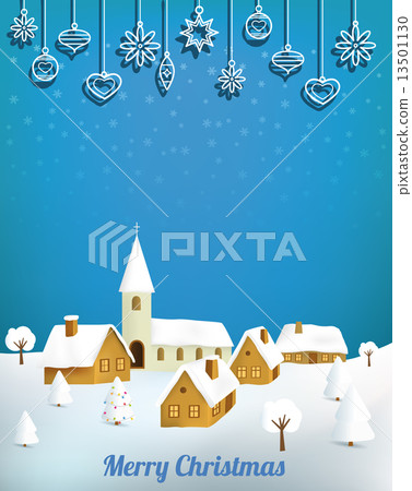 Christmas Card - Village - Stock Illustration [13501130] - PIXTA