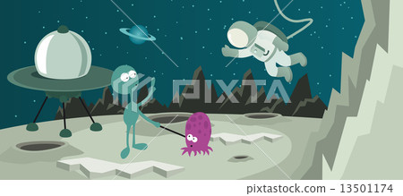 Lost In Space (2 aliens and astronaut) 13501174