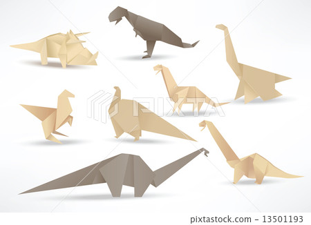 Origami dinosaurs (sepia tone) 13501193