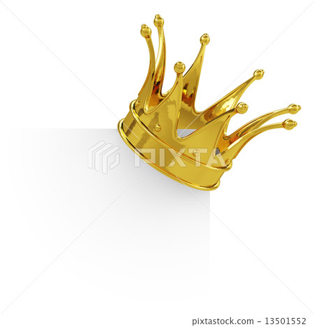 Golden crown on the blank board Golden crown on the blank board 13501552