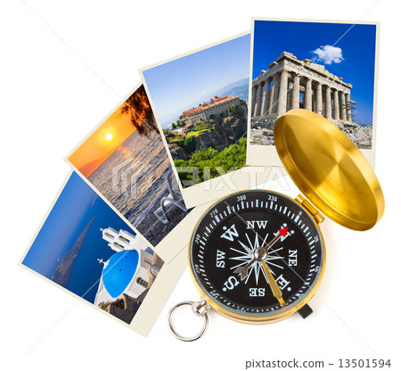 Greece shots and compass 13501594