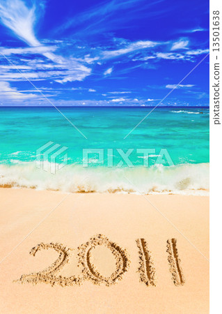 Numbers 2011 on beach 13501638