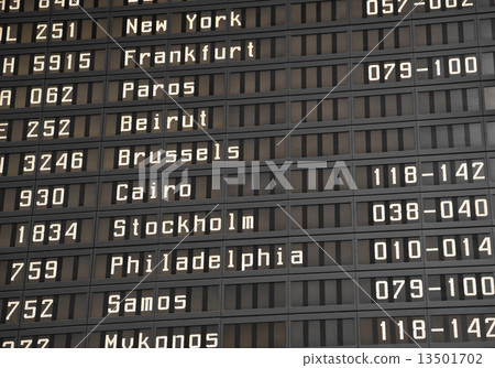 Flight information board in airport 13501702