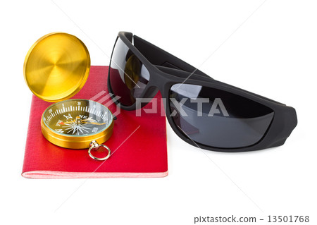 Passport, compass and sunglasses Passport, compass and sunglasses 13501768