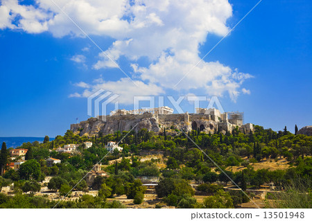 Parthenon temple in Acropolis at Athens, Greece 13501948
