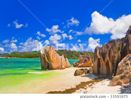 Tropical beach at Seychelles Tropical beach at Seychelles 13501975