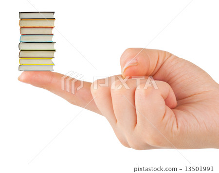 Hand and small books Hand and small books 13501991