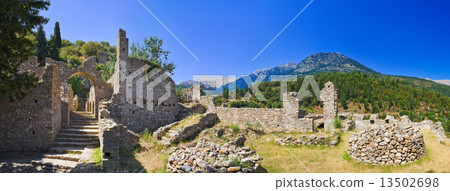 Ruins of old town in Mystras, Greece 13502698