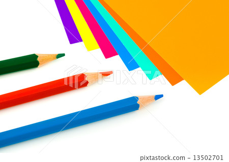 Multicolored paper and pencils 13502701