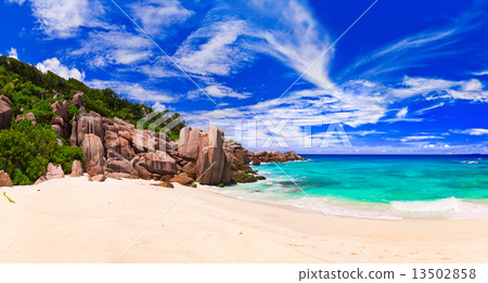 Tropical beach at Seychelles 13502858