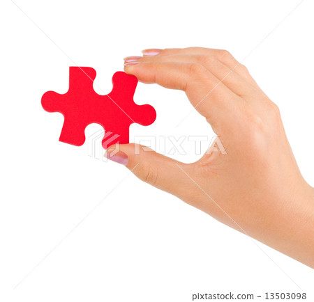 Hand with puzzle Hand with puzzle 13503098