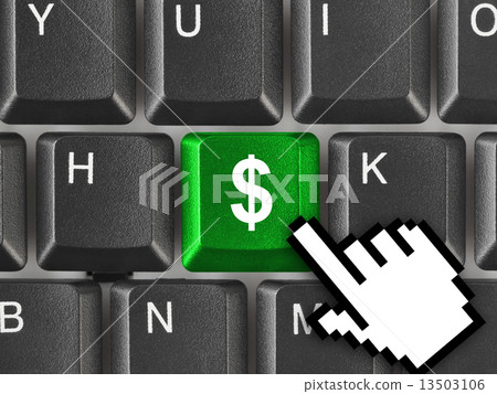 Computer keyboard with money key Computer keyboard with money key 13503106