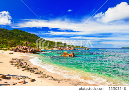 Tropical beach at Seychelles 13503248