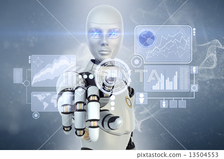 Robot is working with touchscreen Robot is working with touchscreen 13504553