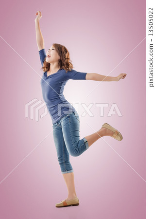 Excited Asian young girl Excited Asian young girl 13505022
