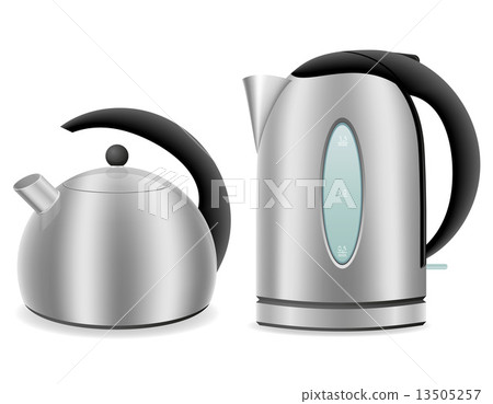 electric and kettle for gas cooker vector illustration 13505257