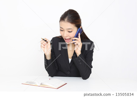 工作在手機的女商人 13505834