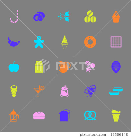 Sweet food color icons on gray background Sweet food color icons on gray background 13506148