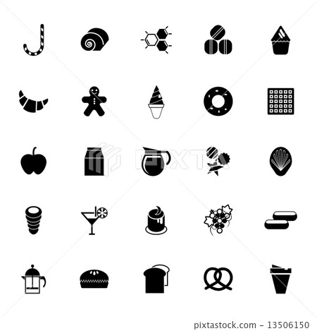 Sweet food icons on white background 13506150