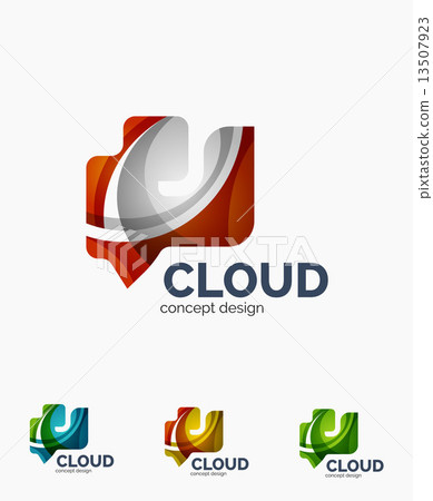 Modern cloud logo set 13507923