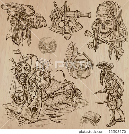 pirates - an hand drawn vector pack 13508270