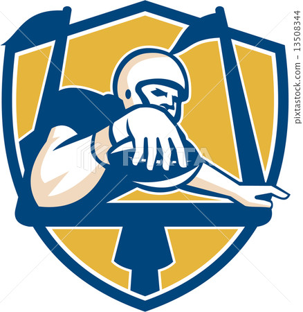 American Football Receiver Scoring Touchdown Goalpost 13508344