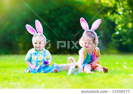 Children at Easter egg hunt 13508577