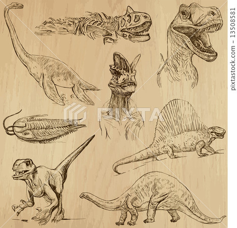 dinosaurs - an hand drawn vector pack dinosaurs - an hand drawn vector pack 13508581