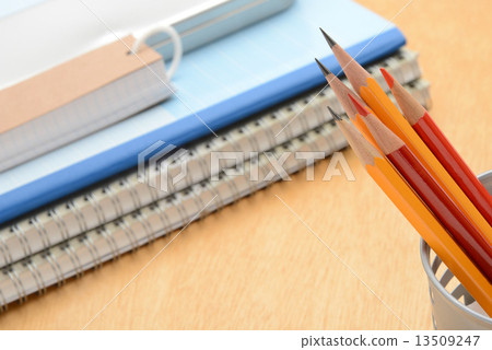 Educational image - pencil and note on the desk Educational image - pencil and note on the desk 13509247