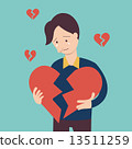 Broken heart man 13511259