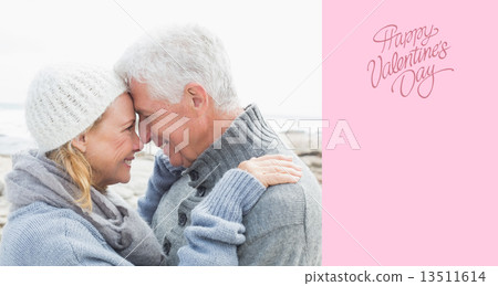Composite image of side view of a romantic senior couple 13511614